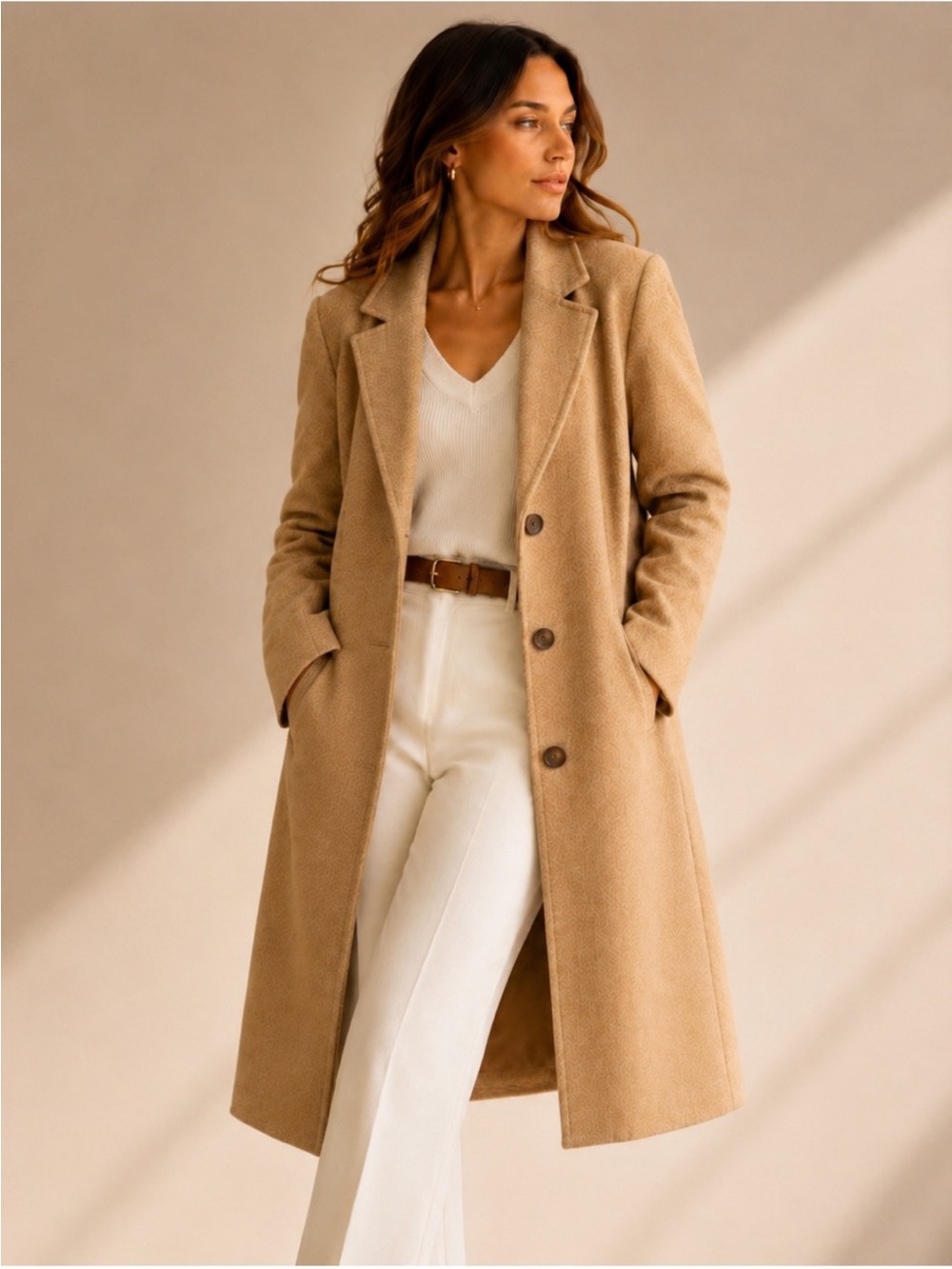 Old Navy Women's Camel Relaxed Fit Coat